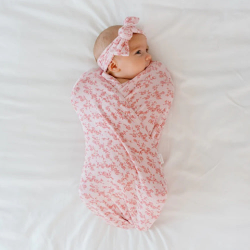 COCOON SWADDLE - bitty pink blooms, small