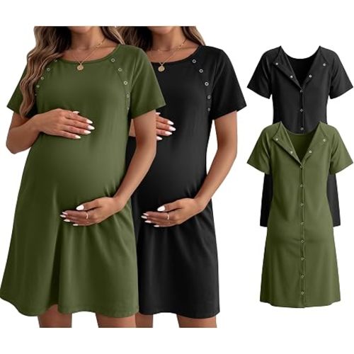 Huukeay 2 Pack Labor and Delivery Hospital Gown