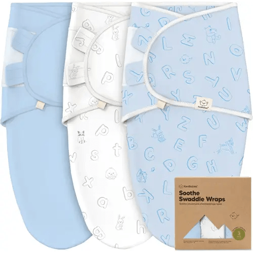 3-Pack Organic Baby Swaddle Sleep Sacks - Swaddles for Newborns, Infant 0-3 Months, Baby Girls, Boys, Soft & Snug Newborn Sleep Sack, Nursery Swaddling Blankets (ABC Land Cloud)