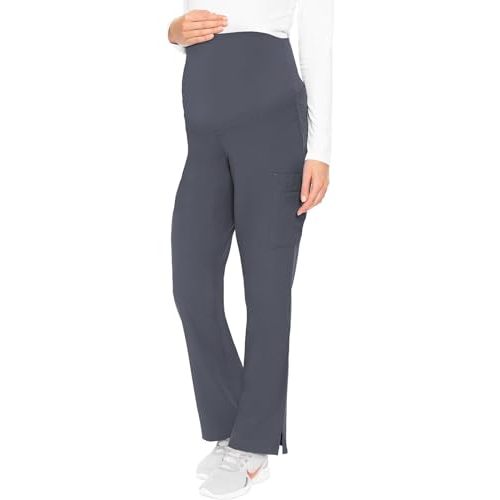Med Couture Maternity Scrub Pant - 3 Pockets Straight Leg with Side Vents at Hem Soft Jersey Knit Waist Panel - MC028