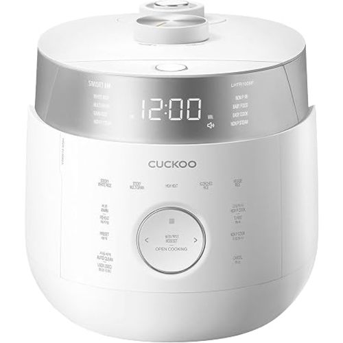 CUCKOO Twin Pressure Rice Cooker 10-Cup Uncooked / 20-Cup Cooked with Induction Heating Technology, 20 Menu Modes with Voice Guide, Large Rice Maker Multi-Cooker & Pressure Cooker (CRP-LHTR1009FW)