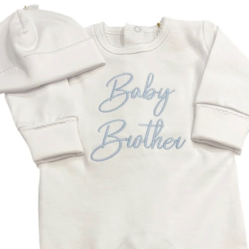 BABY BROTHER/SISTER FOOTIE&HAT – Caprilina