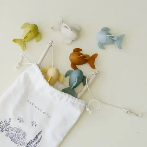 Silicone and Wood Fishing Play Set - Blue Leaf Houston