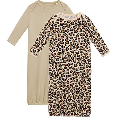 Bamboo Viscose 2-Pack Baby Gowns for Boys and Girls Long Sleeve Infant and Newborn Sleepers