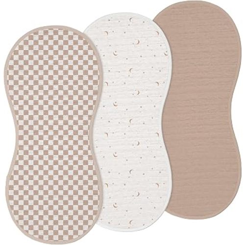 Hahafelt 3 Pcs Baby Changing Pad Liners,Elegant Style,Brown