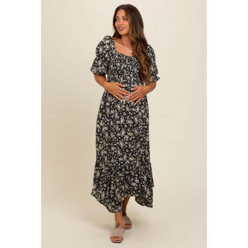 Light Olive Smocked Handkerchief Hem Maternity Dress – PinkBlush