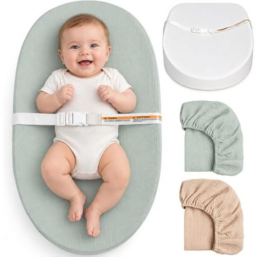 Muslin Baby Changing Pad Waterproof Lining with 2 Pack Covers
