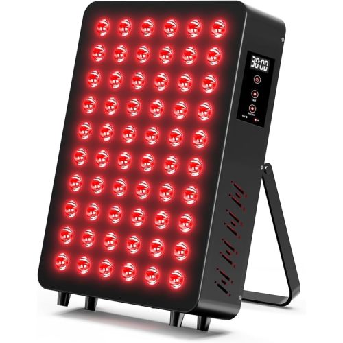 Red Light Therapy Panel, 660nm Red & 850nm Near Infrared Light Therapy Device for Body Face with 60 Dual Chip LEDs, Timer, Adjustable Stand & Hidden Handle,Upgraded High Power Red Light Therapy Device