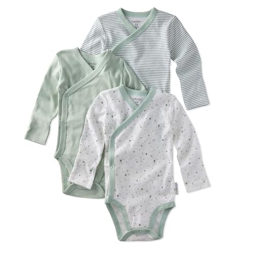 Butterblu unisex-baby Sterling 3-pack Kimono Bodysuits 100% Organic Cotton Side Snap for Baby Boys & Girls