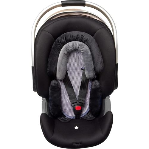 Pro Goleem Breathable 3-in-1 Infant Car Seat Head Support, Soft Infant Car Seat Insert, Carseat Cushion for Toddler, Perfect for Car Seat, Strollers, Swings, Carrier, Bouncer, Black and Grey