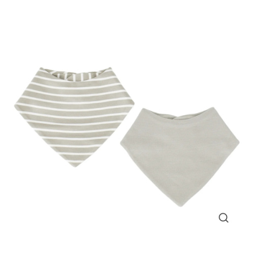 Bandana Bib Set, Merino Wool & Organic Cotton, Set of 2, Birch Gray