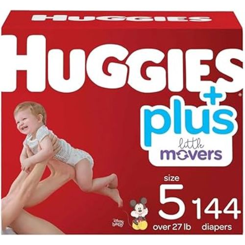 Huggies Plus Diapers, Size 5 (27+ Pounds), 144 Count