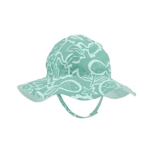 Baby Ocean Print Reversible Swim Hat - 0-9M - Style,Green