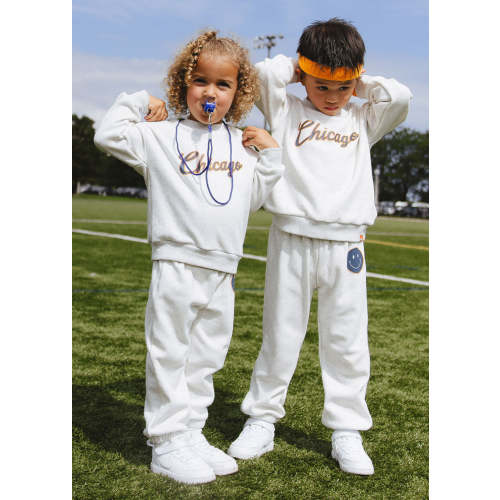 Chicago Script Sweatsuit Set - Heather Grey