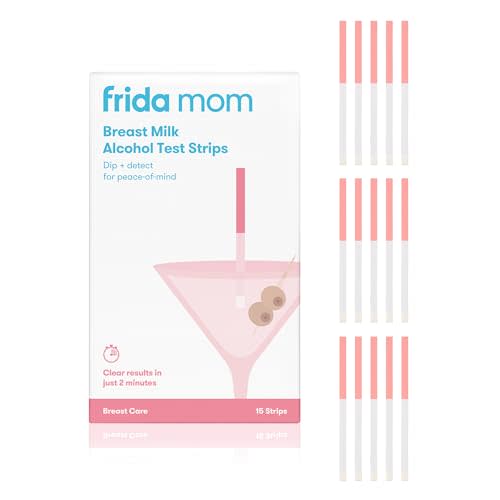 Frida Mom 15ct Breastmilk Alcohol Test Strips, Detects Alcohol in 2 Mintues for Peace of Mind, Use at Home or On The Go Test Strips