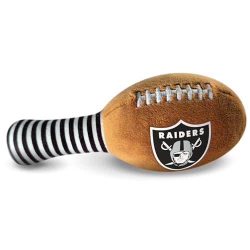 Las Vegas Raiders Plush Football Rattle by Smilo - Officially Licensed NFL Baby Rattle Toy - Soft Baby Rattle with Bell - for Babies and Toddlers from 3 Months