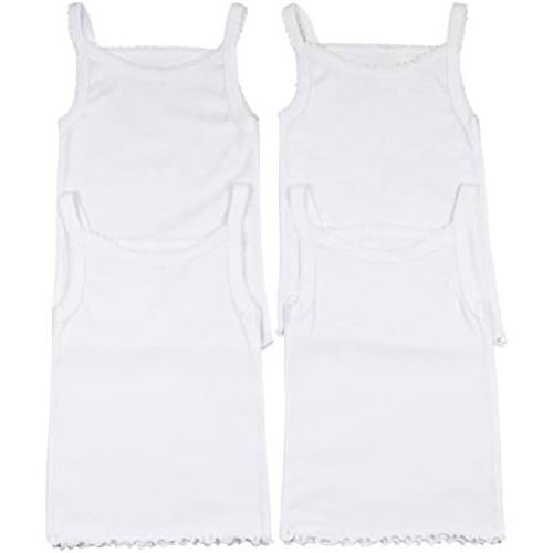 ToBeInStyle Girl's 4 Pack Ruffle Hem Spaghetti Strap Tank Tops