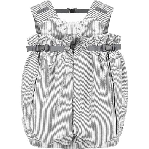 Weego Twin Grey & White Seersucker Baby Carrier for Twins Directly from Birth (from 1,800 g)