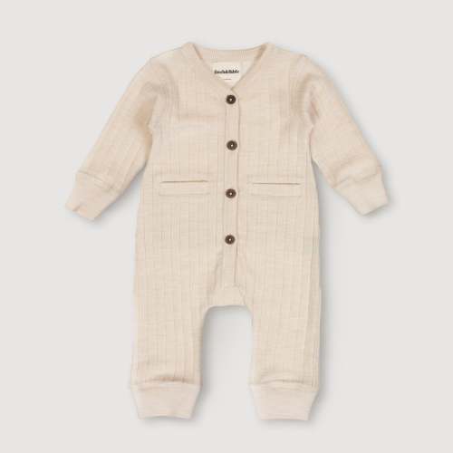 Wool Rib Playsuit - Oat - Finch & Fable