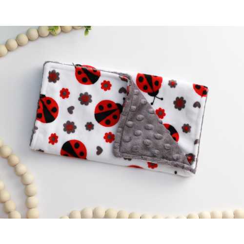 Baby Minky Burp Cloth - Ladybug Burp Cloth, Soft Plush Baby Burp Cloths, Absorbent Newborn Feeding Essential, Baby Shower Gift
