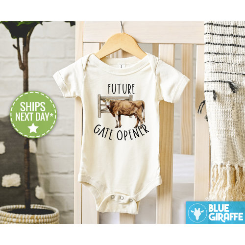 Future Gate Opener Onesie®, New Ranchhand Baby Bodysuit, Cute Country Onesie®