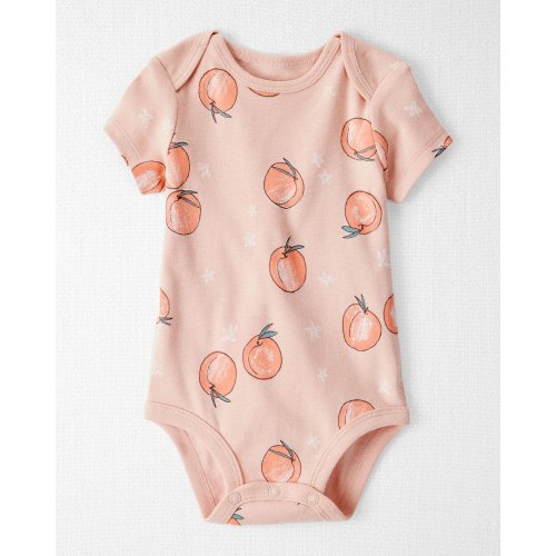 Baby Organic Cotton Bodysuit in Peach Print - Little Planet | Carter's