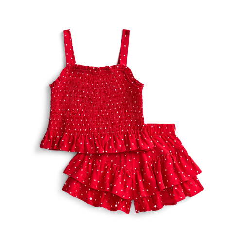 Wonder Nation Toddler Girls Patriotic Tank Top and Shorts Outfit Set, 2-Piece, Sizes 12M-5T