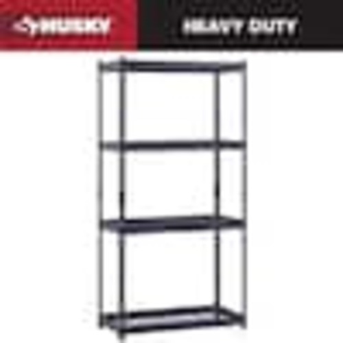 Husky 4-Tier Heavy Duty Boltless Steel Garage Storage Shelving Unit in Black (36 in. W x 72 in. H x 18 in. D) N2R361872W4B