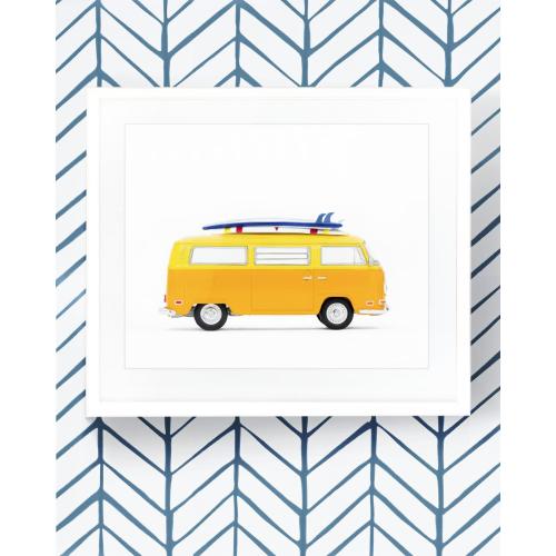 Car Series - Yellow Surf Van – Leslee Mitchell Art
