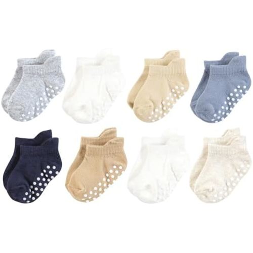 Touched by Nature Unisex Baby Organic Cotton Socks with Non-Skid Gripper for Fall Resistance