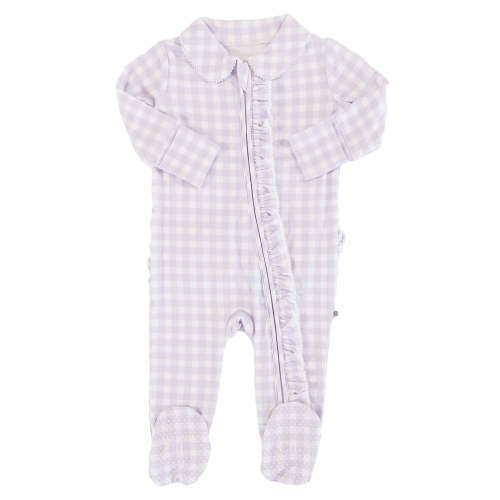 Peter Pan Collar Ruffle Zipper Footie