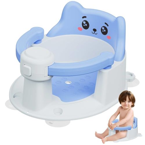 Baby Bath Seat for Babies 6 Months & Up, Baby Bath Chair with Non-Slip Pad and Wrap Design, Toddler Infant Bath Seat with Soft Cushion, Sit Up Bathtub Seat for Baby Toddler Infant Shower