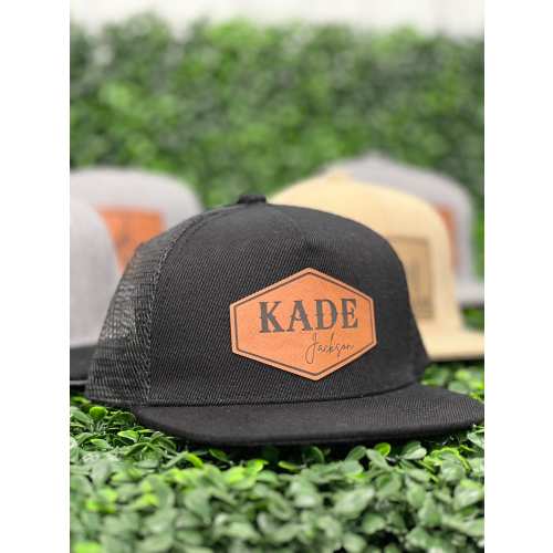 Name hat personalized infant hat western custom kid hat with name hat leather patch hat christmas gift for toddler birthday gift baby hat