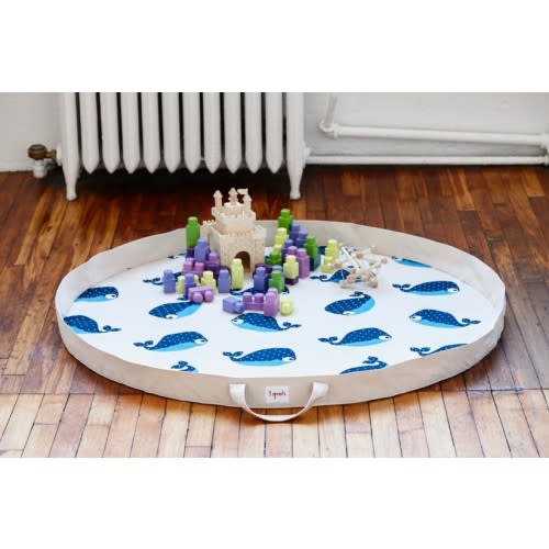 2 in 1 Play Mat and Toy Storage Bag - Whale