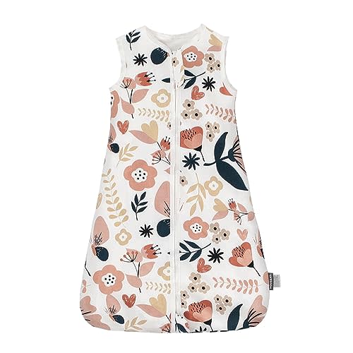HOUSABY Baby Wearable Blanket,Summer Cotton Sleep Sacks 1 Pack Unisex Toddler Sleeping Bag Sack, 0.5 TOG with 2-Way Zipper