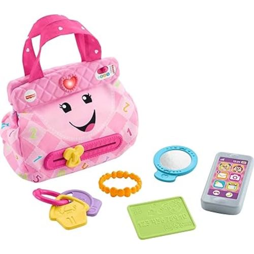 Fisher-Price Baby & Toddler Toy Laugh & Learn My Smart Purse with Lights, Learning Songs & 5 Accessories for Infants Ages 6+ Months (Amazon Exclusive)