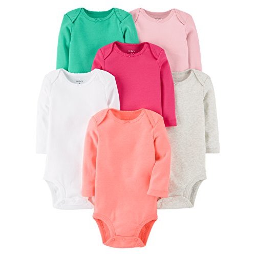 Carter's Baby Girls' 7-Pack Long-Sleeve Bodysuits