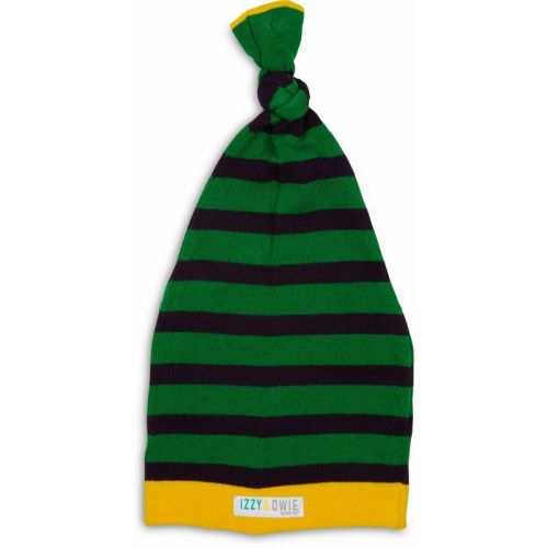 Pavilion Gift Company - Dark Green and Navy Stripe - 0-12 Month Baby Hat - Hats