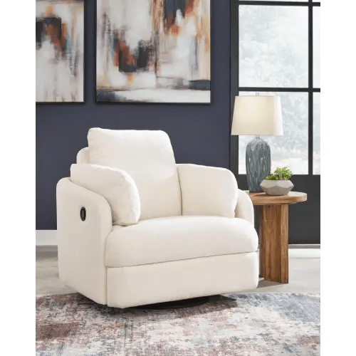 Modmax Next-Gen Nuvella™ Performance Fabric Swivel Glider Recliner - Oyster/Cream