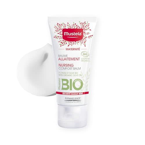 Mustela Maternity Certified Organic Nursing Comfort Balm - Nipple Cream for Breastfeeding with Olive Oil - Clinically Proven & Safe for Pregnancy Skincare - Fragrance Free & Vegan - 1.01 fl. oz.