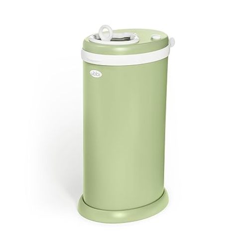 Ubbi Stainless Steel Diaper Pail, Odor Locking, No Special Bag Required, Award-Winning, Registry Must-Have, Lily Pad (Matte)