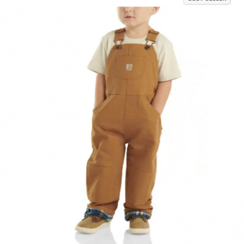 Kids' Canvas Bib Overall Flannel-Lined (Baby/Toddler) | Toddler Girl Outerwear (2T - 4T) | Carhartt