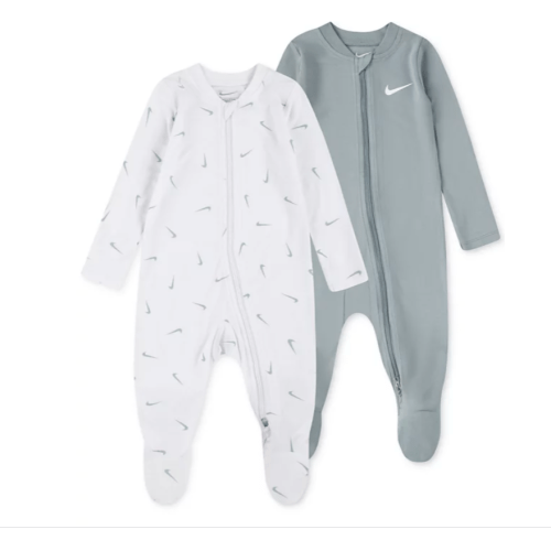 Baby Essentials Viscose Long-Sleeve Footed Coveralls, 2 Pack