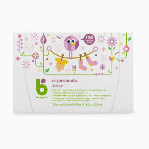 Babyganics Dryer Sheets (120 Count) - Lavender