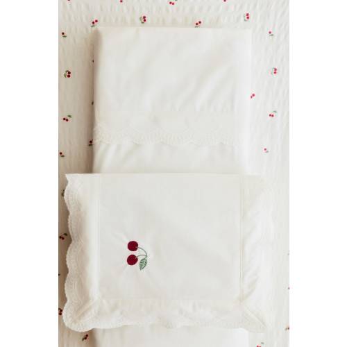 EMBROIDERED-DETAIL CRIB DUVET COVER SET