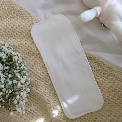 Cotton Inserts – 10 Pack with Snaps | Super Absorbent, Reusable & Washable Diaper Liners | Leak-Proof Cloth Diaper Inserts for Overnight Comfort and Protection