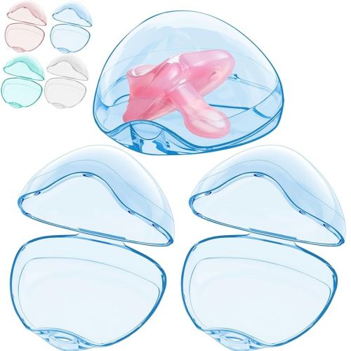 Smlpuame Pacifier Case,3 Pack BPA Free Pacifier Holder Case,Transparent Container Box for Baby Binky(Not Included),Essential Pacifier Accessories,Alway Keep Paci Clean,Easy to Clean(Blue)