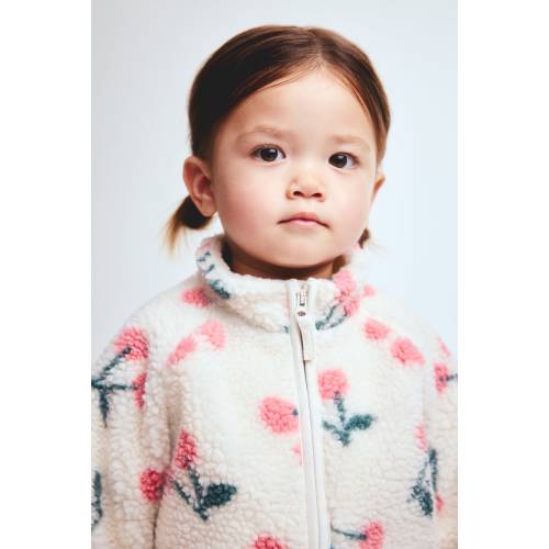 PRINTED TEDDY FLEECE JACKET