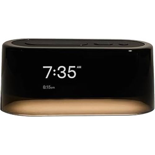 Loftie Alarm Clock with Sound Machine – Smart Alarm Clock with Light, White Noise, Bluetooth Speaker, Night Light Sound Machine, 100+ Sounds, Blackout Mode, No WiFi Mode, Optional Subscription - Black