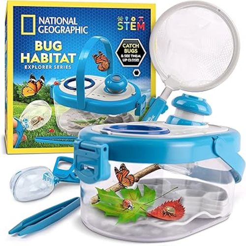 National Geographic Bug Catcher Kit for Kids - Kids Bug Habitat with Magnified Viewer, Bug Catcher, Tweezers & Learning Guide, Insect Habitat, Outdoor Toys, Kids Bug Catching Kit, Bug Box